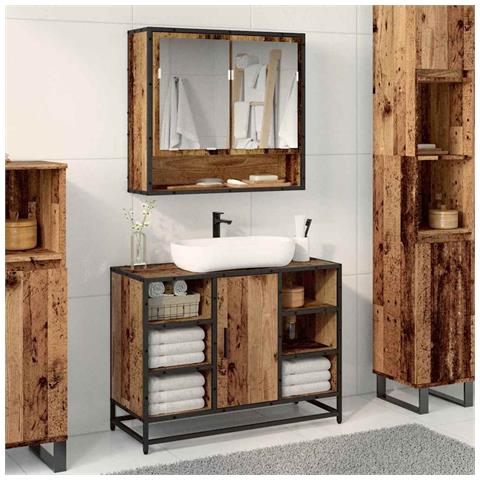 Armadio per Lavabo da Bagno Legno vecchio 80 x 33 x 60 cm - Foto 2