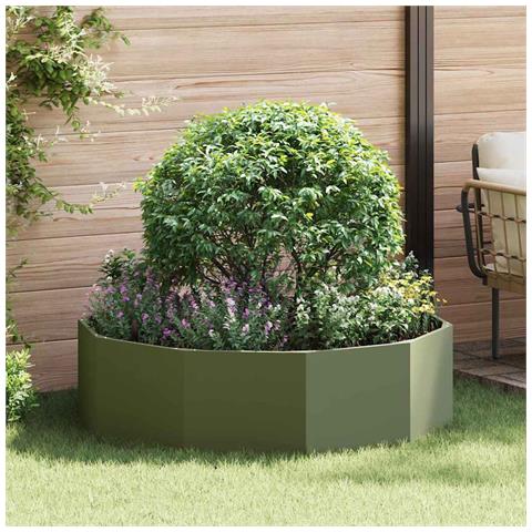 Fioriera Verde oliva 120 x 120 x 35 cm Acciaio - Foto 2