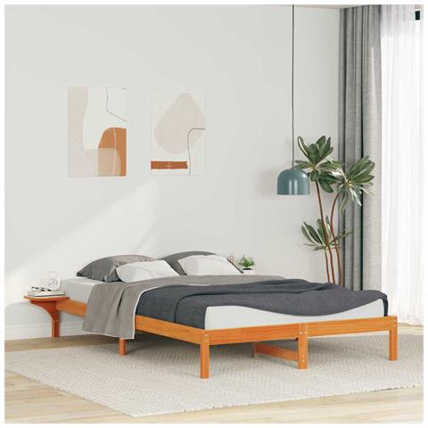 Letto con Tavolini Laterali Marrone cerato 140 x 210 cm - Foto 2