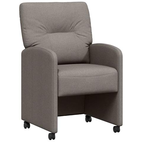 Sedie da Pranzo con Ruote 2 pcs Talpa 57 x 67 x 95 cm Tessuto - Foto 1