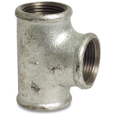 Raccordo A T In Ghisa Malleabile Zincata  1 Pollice Ig - Foto 1