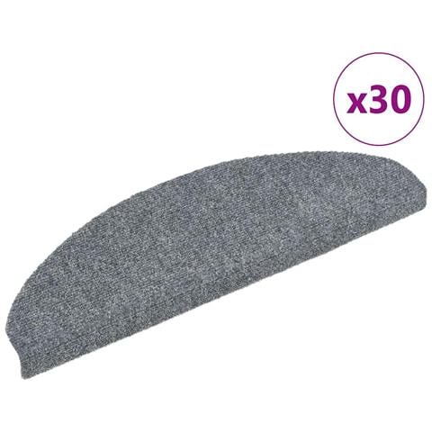 Tappetini per scale autoadesivi 30 pz 65x21x4 cm Grigio chiaro Semicircolari Grandi - Foto 1