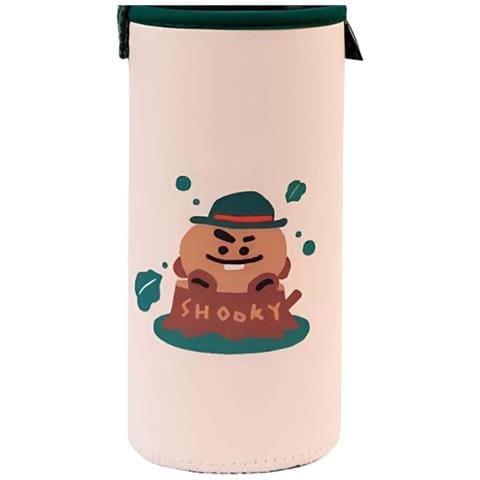 Borraccia In Vetro Riutilizzabile Da 500 Ml Con Motivo Shooky E Custodia, Blanc / Vert - Foto 2