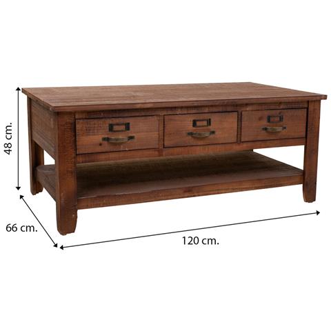 Tavolino In Legno Marrone 120x66x48h - Foto 8