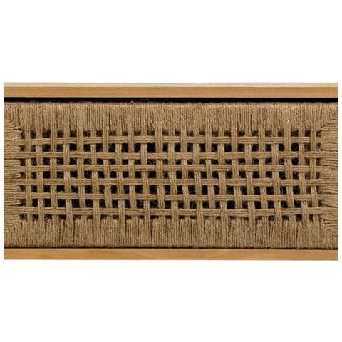 Mobile Basso In Legno E Corda Intrecciata Marrone 130x36x45h - Foto 8