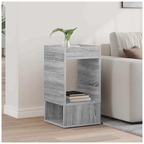 Tavolino Grigio Sonoma 30 x 30 x 56 cm Legno multistrato - Foto 2