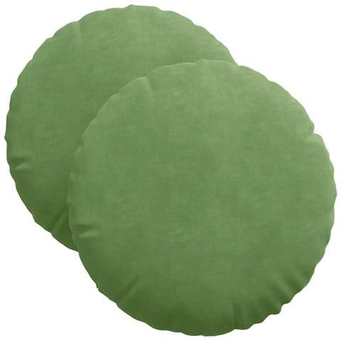 Cuscini per Seduta 2 pcs Verde chiaro Ø 40 x 13 cm Velluto - Foto 1
