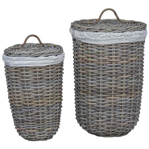 Cesto per la biancheria con coperchio 2 pcs Grigio Kubu - Foto 1