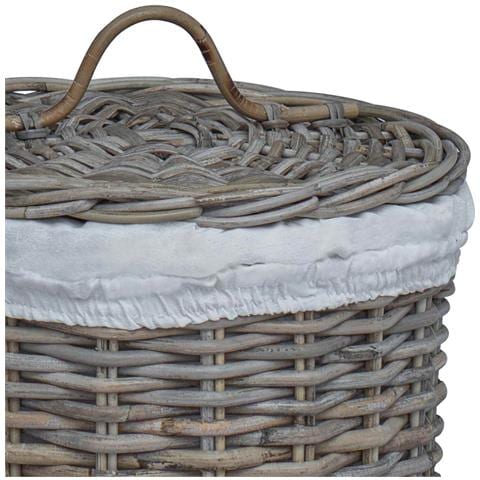 Cesto per la biancheria con coperchio 2 pcs Grigio Kubu - Foto 9
