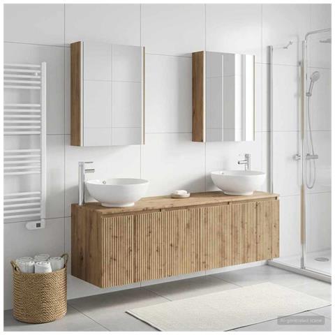 Set di Armadi da Bagno 5 pcs Rovere Artigianale - Foto 2