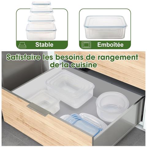 Contenitori alimentari SE-16PCS. 16 pezzi. 8 contenitori. 5.54 L - Foto 2