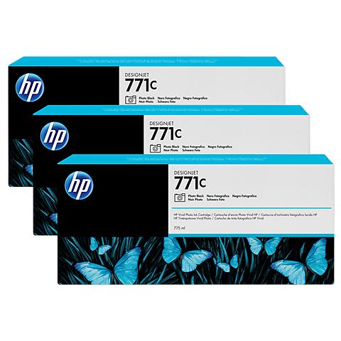 B6Y37a Cartuccia Ink Originale 771C Nera per Foto per HP DesignJet Z6200 Z6600 Z6800 Confezione 3 pezzi - Foto 2