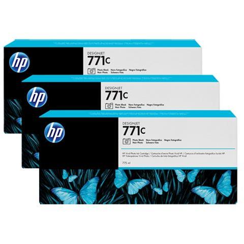B6Y37a Cartuccia Ink Originale 771C Nera per Foto per HP DesignJet Z6200 Z6600 Z6800 Confezione 3 pezzi - Foto 1