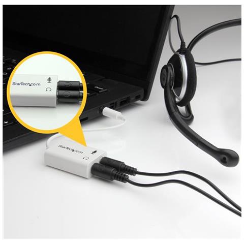 Adattatore auricolare / cuffie da 4 posizioni da 3,5 mm a 2 da 3 posizioni da 3,5 mm M / F - bianco - Foto 2