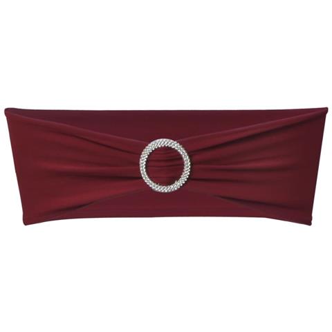 Fascia Elasticizzata Bordò Decorativa Sedia Con Fibbia Diamante 25 Pz - Foto 1