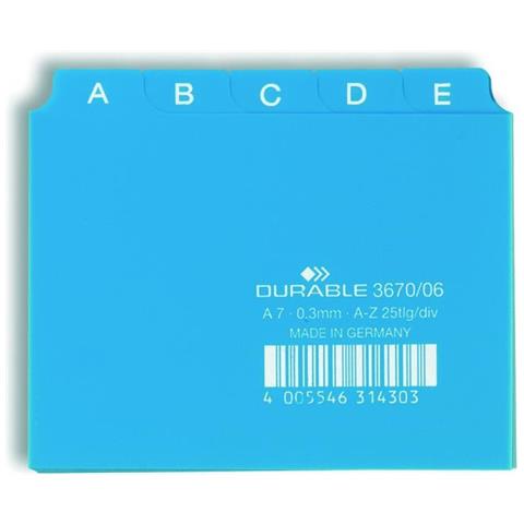 Divisorio Alfabetico In Ppl 25 Tasti Formato A4. Colore Azzurro - Foto 1