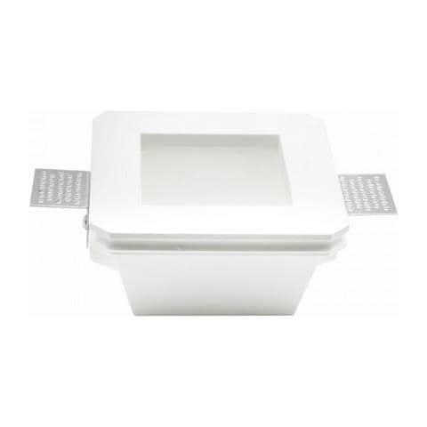 Portafaretto Incasso A Scomparsa In Gesso Fornito Di Vetro Smerigliato Per Led Gu10 Vt-801rd / sq - Sku 3691 Quadrato - Foto 1