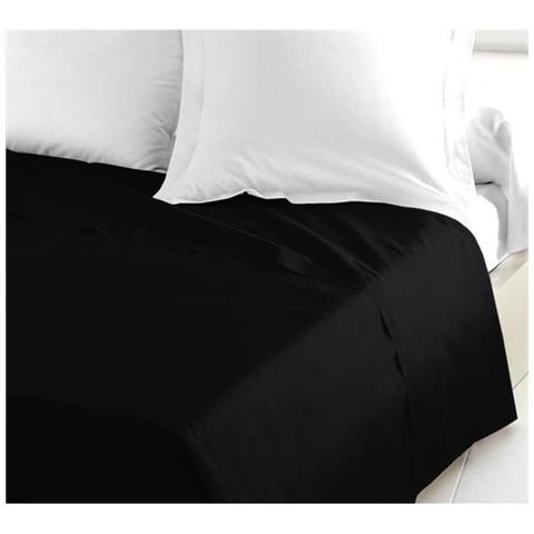 Lenzuolo 100% Cotone 240 x 300 cm Nero - Foto 2