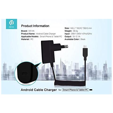 Caricabatteria Con Cavo M-usb E Presa Usb 2.1 Amper - Foto 1