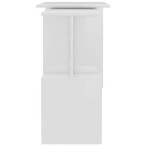 Scrivania Angolo Bianco Lucido 200x50x76 cm Legno Multistrato - Foto 2