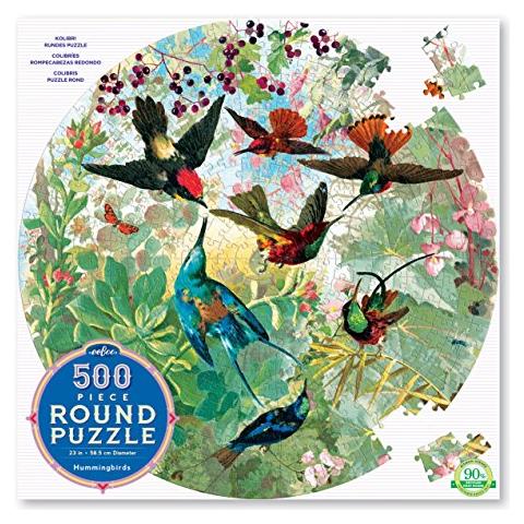 Hummingbirds Round Jigsaw Puzzle Per Adulti, 500 Pezzi - Foto 1