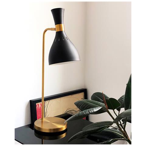 Lampada Da Tavolo A 1 Luce, Midnight Black, Midnight Black, Ottone Brunito, E27 - Foto 6