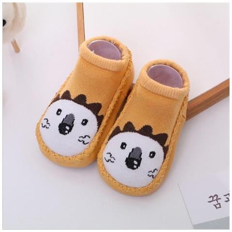 SLOWMOOSE - Calzini Per Scarpette Bebe Girls In Cotone Con Suola In Gomma [  leone Giallo / 13 Cm / Misto Cotone] - ePRICE