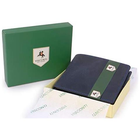 Mens Portafoglio - Hunter In Pelle - Regalo Inscatolato - 707 - Shield - Oil Blue - Rfid - Foto 2