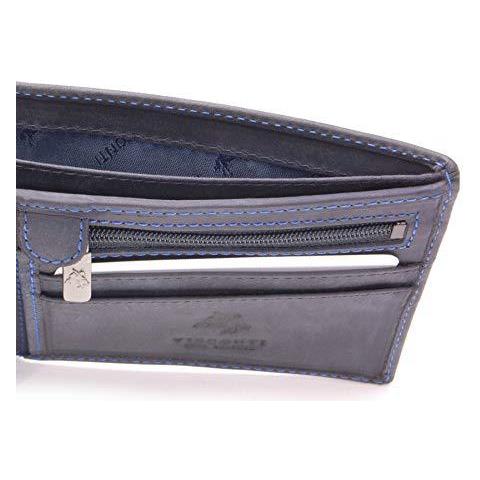 Mens Portafoglio - Hunter In Pelle - Regalo Inscatolato - 707 - Shield - Oil Blue - Rfid - Foto 4