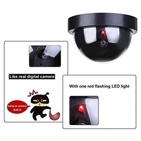 Dome Falso Fittizio Di Sicurezza Cctv Fotocamera Monitor Di Simulazione Con Luce Lampeggiante Led Uso Esterno Dellinterno Per Case E Professione 4 Pack - Foto 4