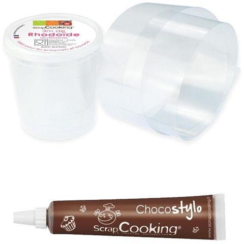 Nastro Rodoide Per Dolci 3 M X 4 Cm + Penna Alimentare Al Cioccolato - Foto 1