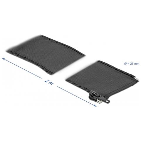 Manicotto intrecciato con cerniera lampo 2 m x 25 mm nero - Foto 2