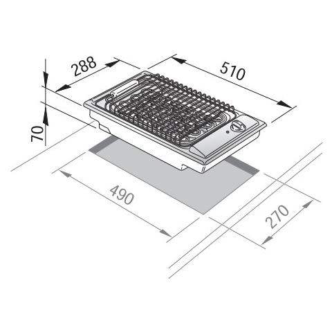 Piano Cottura BQI13-2 Elettrico per Barbecue da 28.8 cm Colore Acciaio Inossidabile - Foto 2
