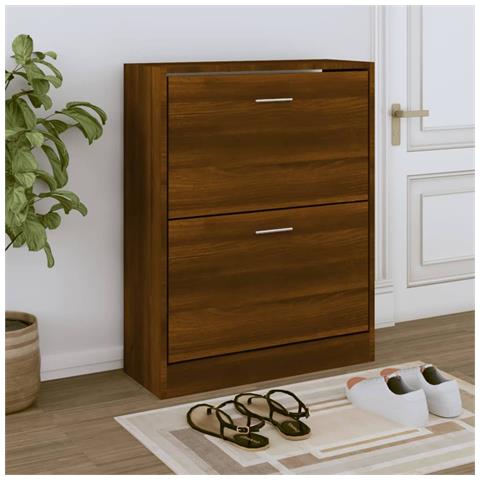 Scarpiera Rovere Marrone 63x24x81 Cm In Legno Multistrato - Foto 6