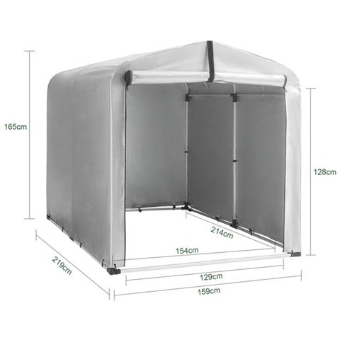 Tenda Per Bicicletta Impermeabile Protezione Uv Tenda Da Garage Per Biciclette Tenda Multiuso Da Giardino In Colore Argento 159x219x165 Cm, Kls11-l - Foto 2