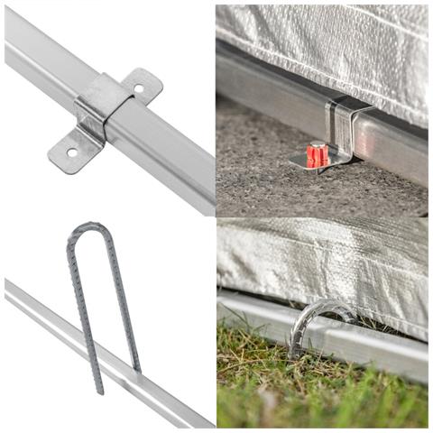 Tenda Per Bicicletta Impermeabile Protezione Uv Tenda Da Garage Per Biciclette Tenda Multiuso Da Giardino In Colore Argento 159x219x165 Cm, Kls11-l - Foto 5