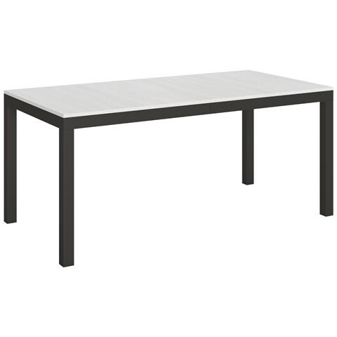 Tavolo Allungabile 90x180/440 Cm Everyday Evolution Telaio Antracite - Bianco Frassino - Foto 6
