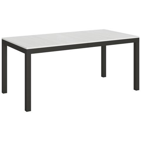 Tavolo Allungabile 90x180/440 Cm Everyday Evolution Telaio Antracite - Bianco Frassino - Foto 1