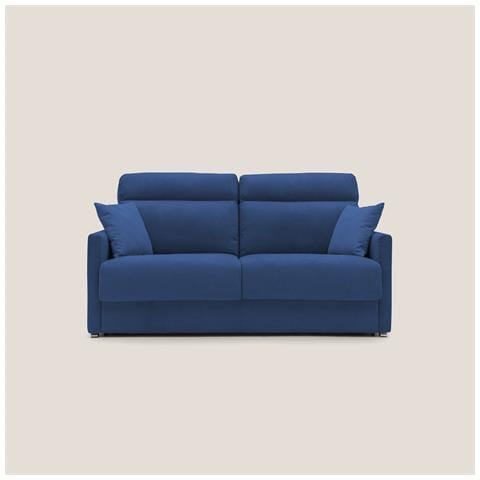 Margot Divano letto matrimoniale con schienale morbido alto in tessuto T02 156 cm (mat. 120x197) blu - Foto 3