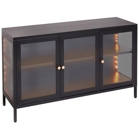Credenza Con Luci Led Metallo Nero Newport - Foto 2