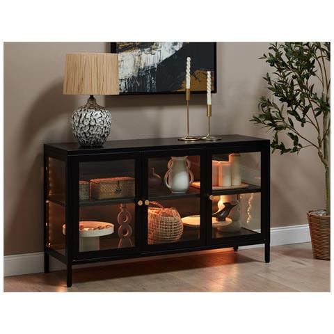 Credenza Con Luci Led Metallo Nero Newport - Foto 1