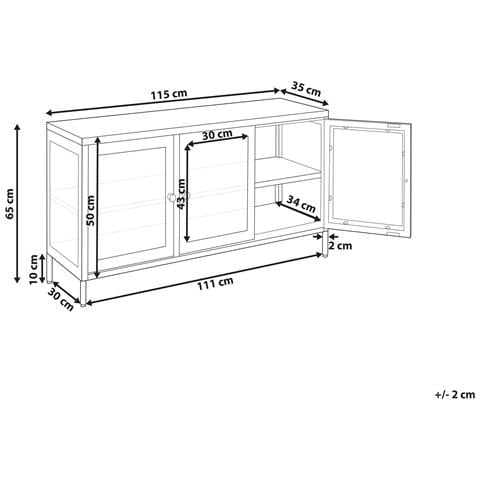 Credenza Con Luci Led Metallo Nero Newport - Foto 6