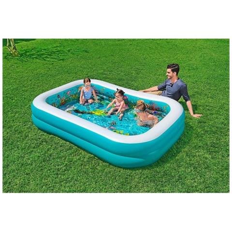 Trade Shop - Piscina Avventura Marina 3d 262x175x51cm Rettangolare 2 Anelli Occhialini 3d 54177 - Foto 1
