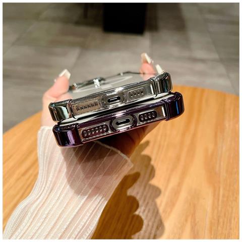 Custodia Magnetica Elettrolitica Antiurto Per Iphone Serie 14 Silver Iphone 14pro - Foto 5