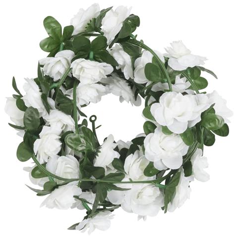Ghirlande Fiori Artificiali Natale 6 Pz Bianco 240 Cm - Foto 2