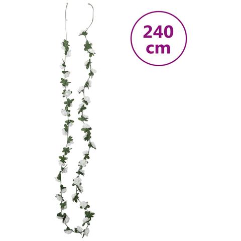 Ghirlande Fiori Artificiali Natale 6 Pz Bianco 240 Cm - Foto 7