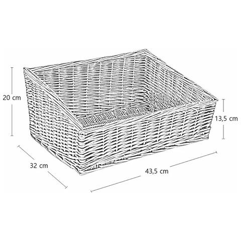 Cestaespositore Portapane In Vimini Rettangolare Cm 43,5 X 32 H 20 - Foto 4