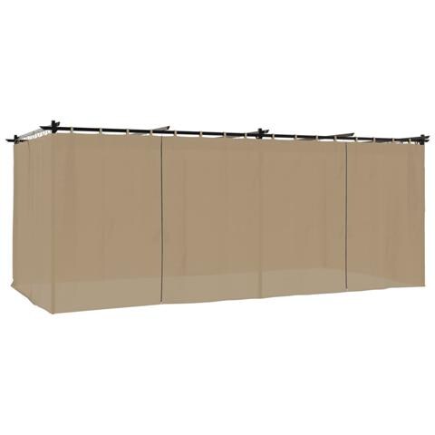 Gazebo Con Tende Tortora 6x3 M In Acciaio - Foto 2