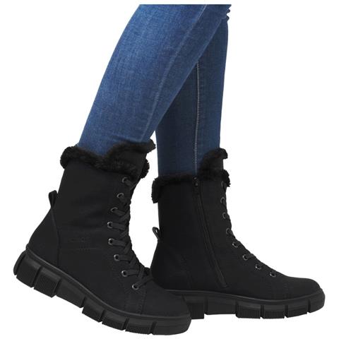 Black Casual Closed Ladies Mid Height Boots Stivaletti Pelle Sintetica Scarpe Donna Nero Eu 39, X3402-00 - Foto 2