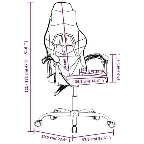 Sedia da Gaming Girevole Nero e Blu in Similpelle - Foto 2
